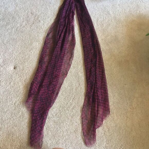 Coach Burgundy Sheer Scarf - Picture 3 of 5